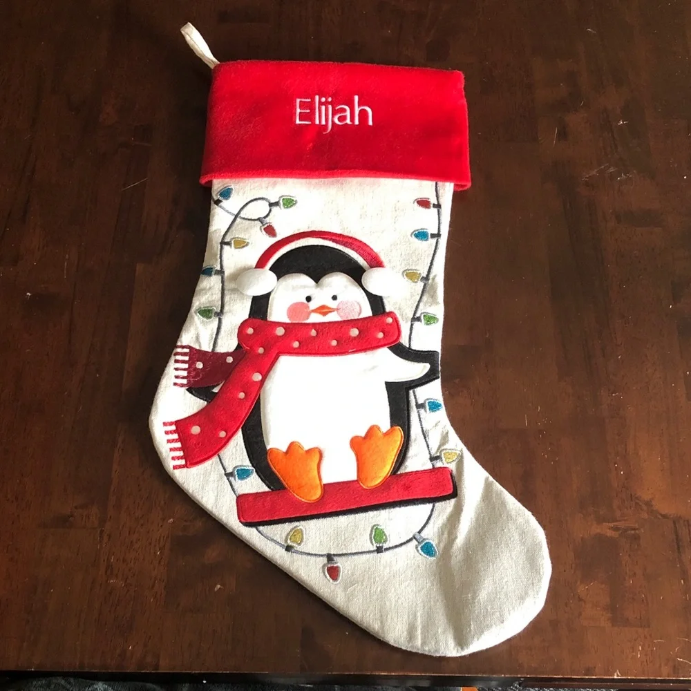 Elijah Penguin Christmas Stocking